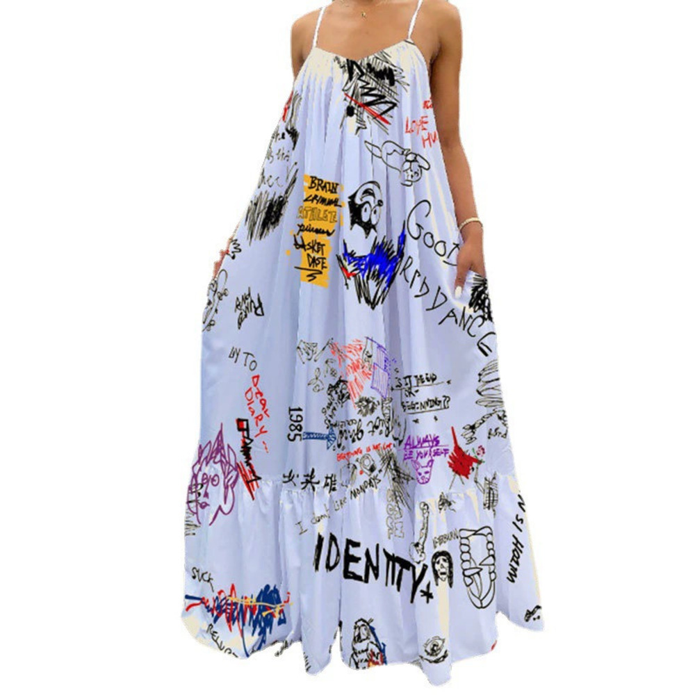 ZARA Womens Summer Sexy Vintage Floral Print Long Slip Dress Casual